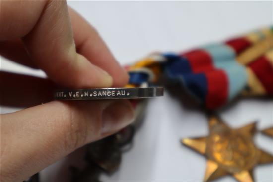 A WWI/WWII military OBE group of nine medals to Brigadier Vivian E.H.Sanceau late RE. D.D. (Deputy Director) Survey, 8th Army, North Af